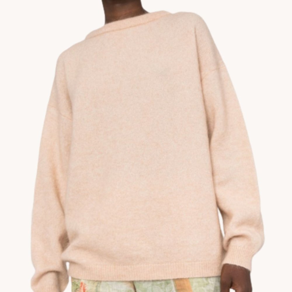 Acne Studios Dramatic "Moh" Mohair Sweater Dusty Pink